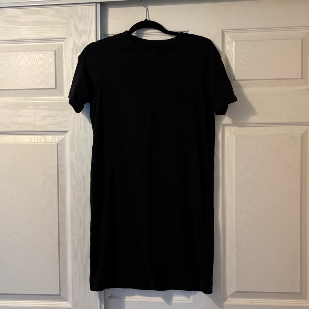 Everlane Black Tshirt Mini Dress Short Sleeve Crew Neck Casual